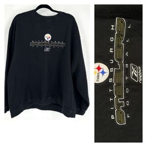 Reebok Men's Pittsburgh Steelers Football Pullover Sweatshirt Black Size XL